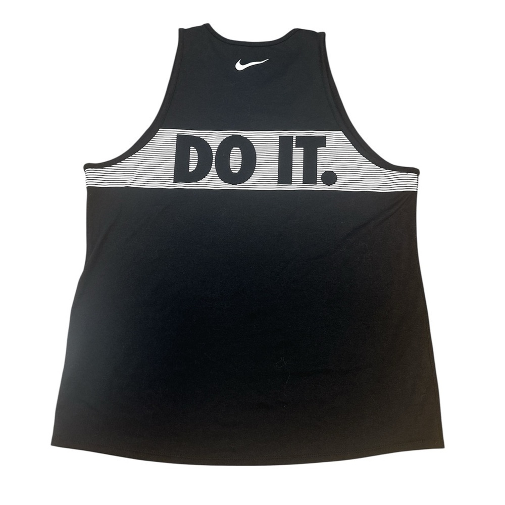 Nike Just Do It Dri Fit Tank Size Medium Black White Racerback Round Neck - Picture 5 of 11